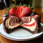 Chocolate Strawberry Swirl Cheesecake