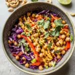 Chopped Thai-Inspired Chickpea Salad with Curry Peanut Dressing