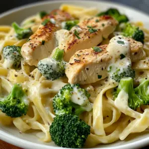 Creamy Chicken Alfredo with Broccoli & Fettuccine