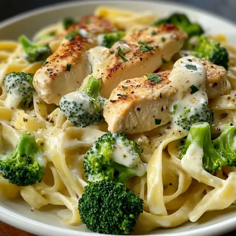 Creamy Chicken Alfredo with Broccoli & Fettuccine