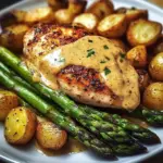 Creamy Dijon Chicken with Asparagus & Roasted Potatoes