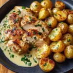 Creamy Garlic Herb Chicken with Golden Potatoes