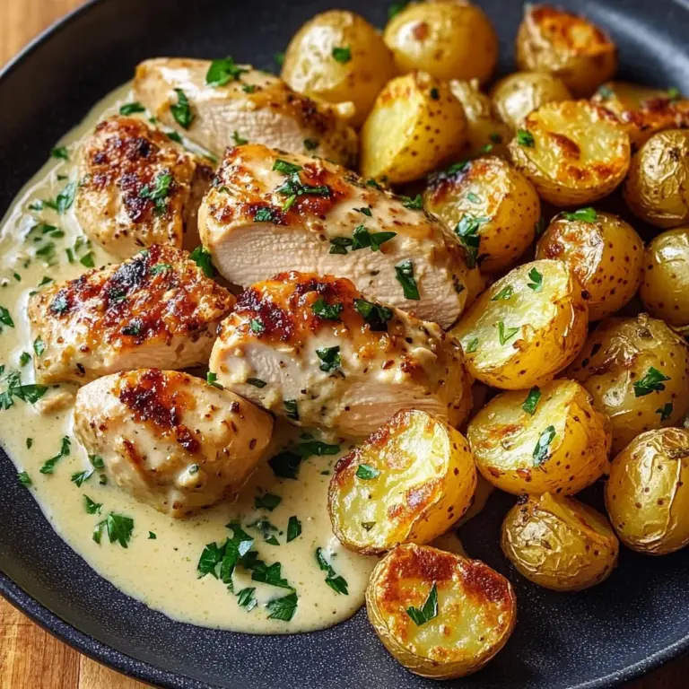 Creamy Garlic Herb Chicken with Golden Potatoes