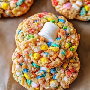 Fruity Pebble Marshmallow Cookies