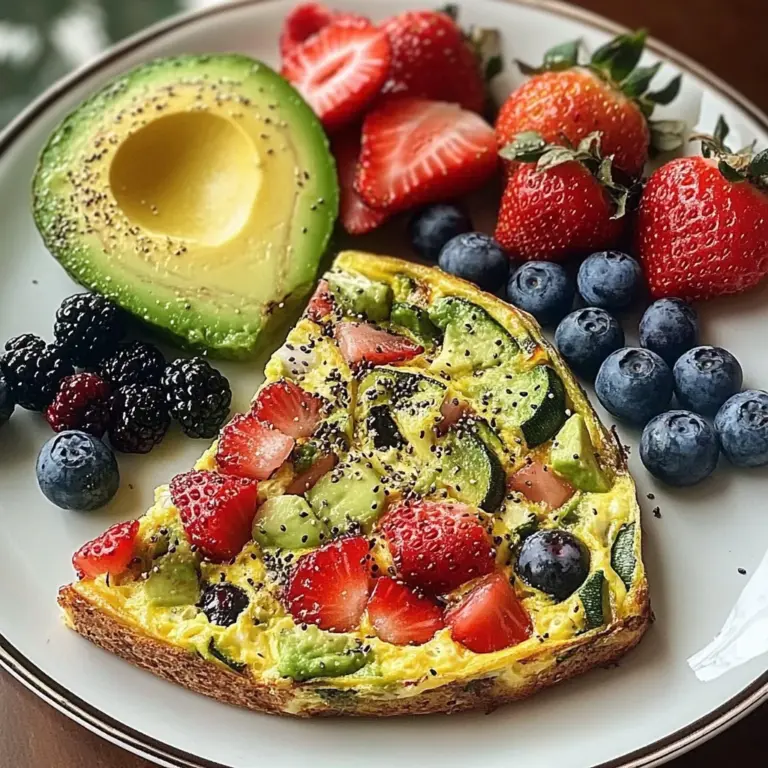 Garden Frittata Plate with Avocado Toast & Fresh Berries