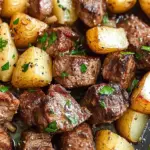 Garlic Butter Steak Bites and Potatoes
