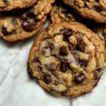 Gooey Bourbon Browned Butter Chocolate Chip Cookies