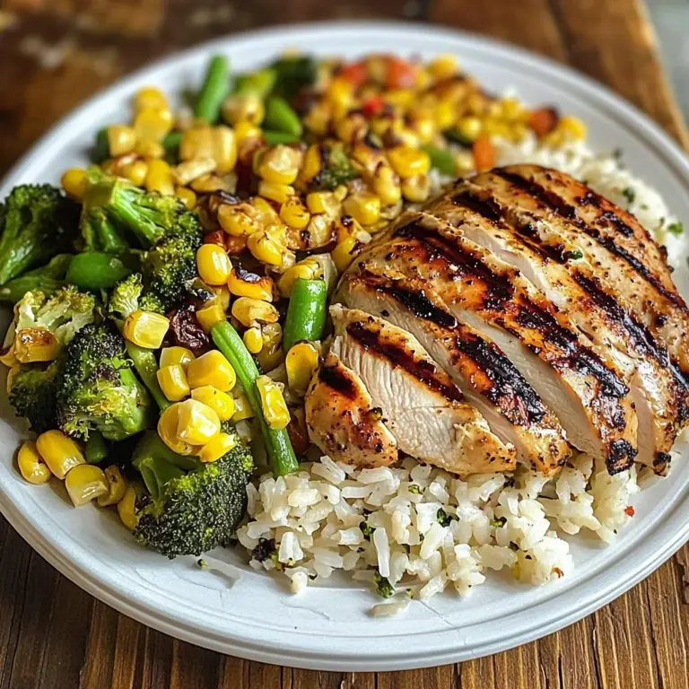 Grilled Chicken with Veggie Rice & Roasted Broccoli-Cauliflower