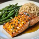 Honey Garlic Salmon with Brown Rice & Green Beans