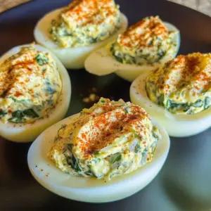 Keto Spinach Artichoke Deviled Eggs