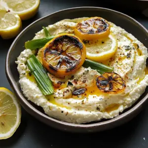 Lemony Whipped Feta With Charred Scallions