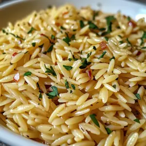 Orzo Rice Pilaf with Garlic and Herbs