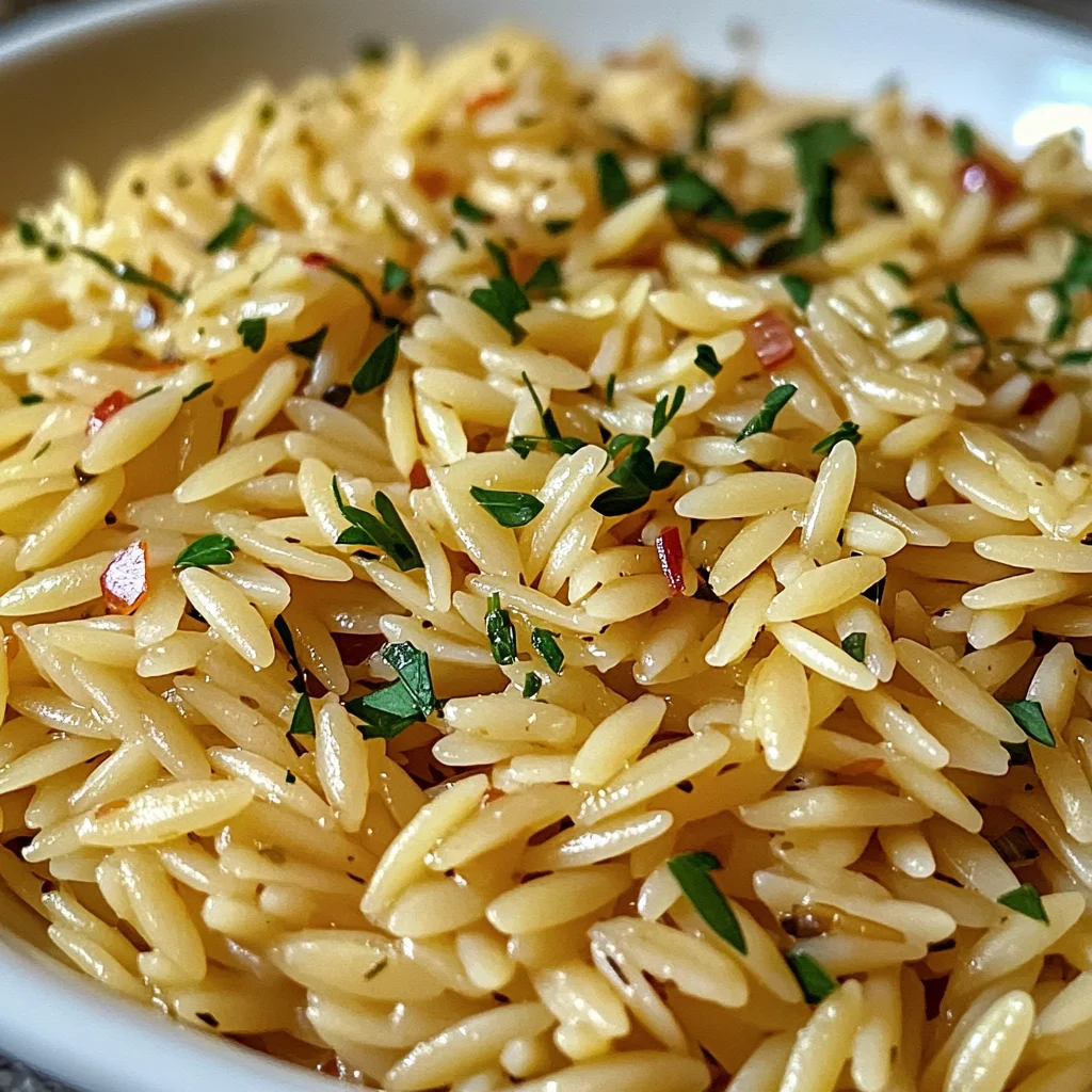 Orzo Rice Pilaf with Garlic and Herbs