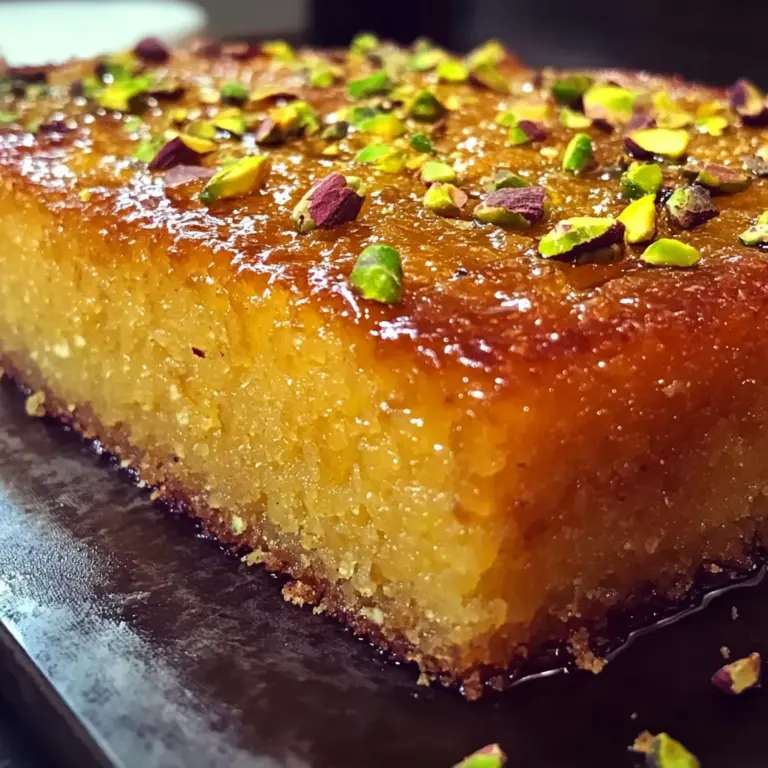 Saffron Pistachio Basbousa Recipe: A Middle Eastern Delight