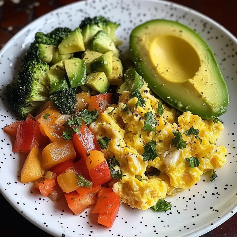 Savory Scramble with Veggie Medley & Sliced Avocado