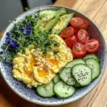 Soft Scramble Veggie Bowl with Avocado & Greens