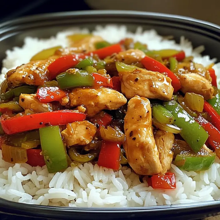 Spicy Chicken & Bell Pepper Stir-Fry with Rice