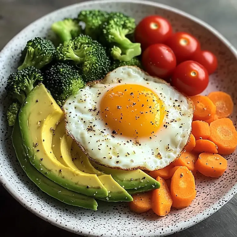 Sunny-Side Egg with Avocado, Tomatoes & Steamed Veggies