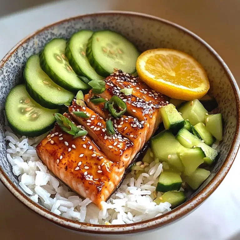 Teriyaki Salmon Bowl with Avocado & Cucumber