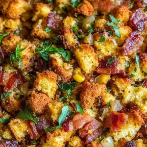 Turkey Bacon Cornbread Stuffing