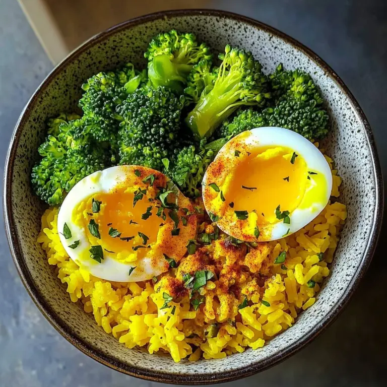 Turmeric Rice Bowl with Broccoli & Soft-Boiled Egg