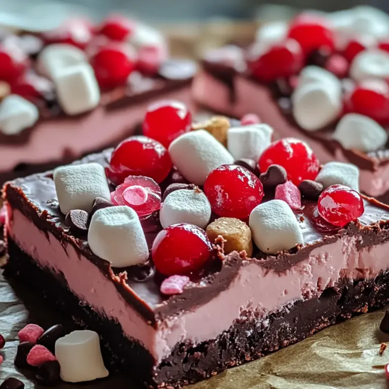 Cherry Marshmallow Fudge Bars