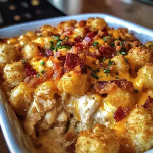 Chicken Bacon Ranch Tater Tot Casserole: A 450 Calorie Dish