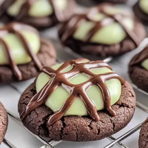 Chocolate Mint Thumbprint Cookies