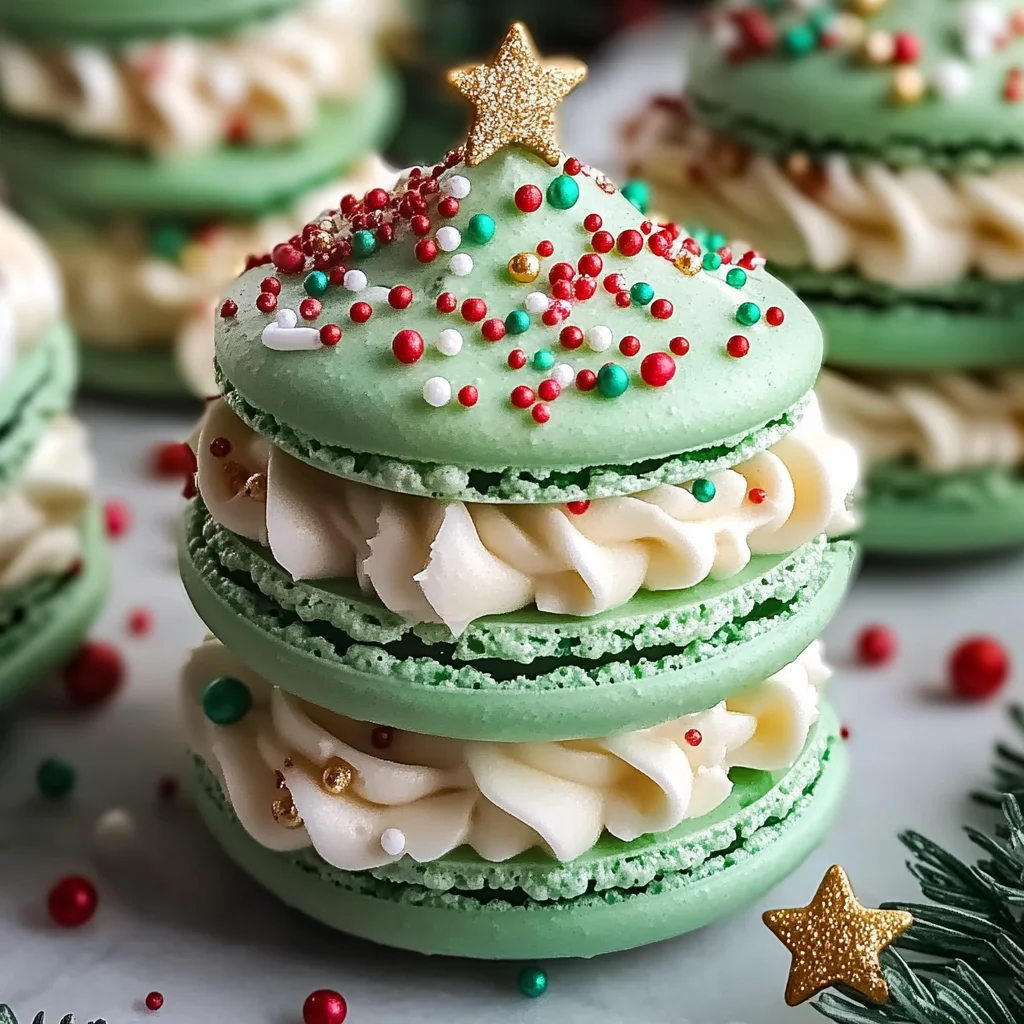 Christmas Tree Cake Macarons