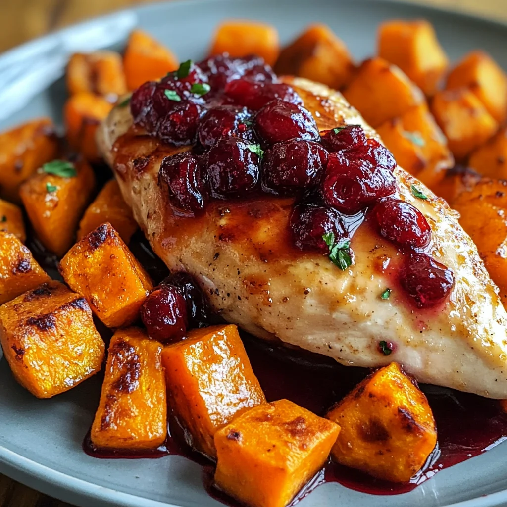 Cranberry Glazed Chicken with Carrots & Sweet Potatoes Recipe