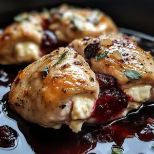 Cranberry and Brie Stuffed Chicken
