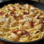 Creamy Skillet Chicken Carbonara with Bacon