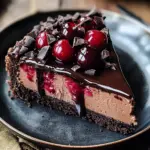 Dark Chocolate Cherry Cheesecake