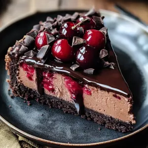 Dark Chocolate Cherry Cheesecake