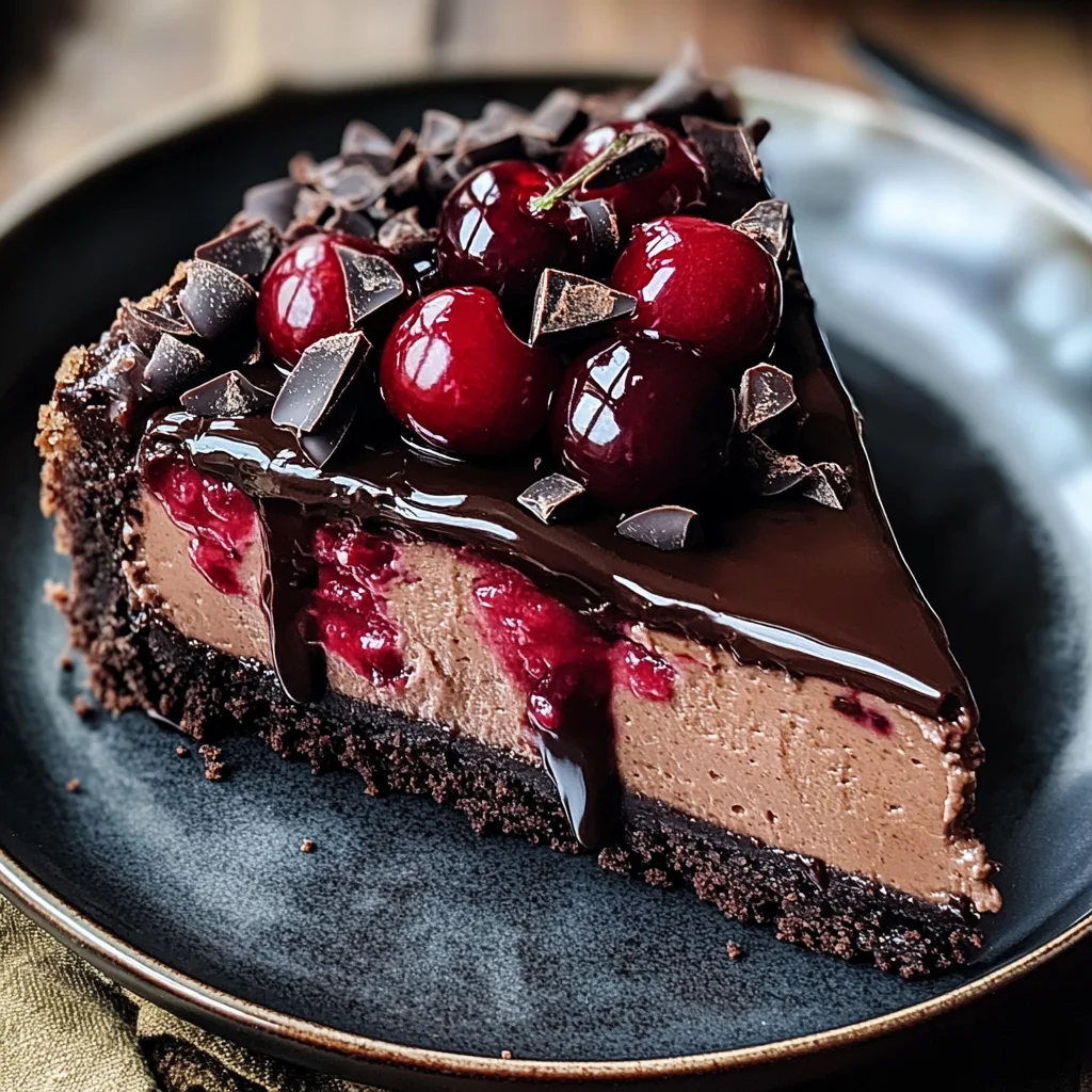 Dark Chocolate Cherry Cheesecake