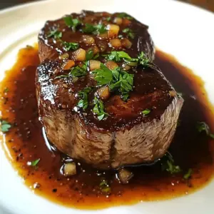 Filet Mignon with Red apple vinegar Sauce