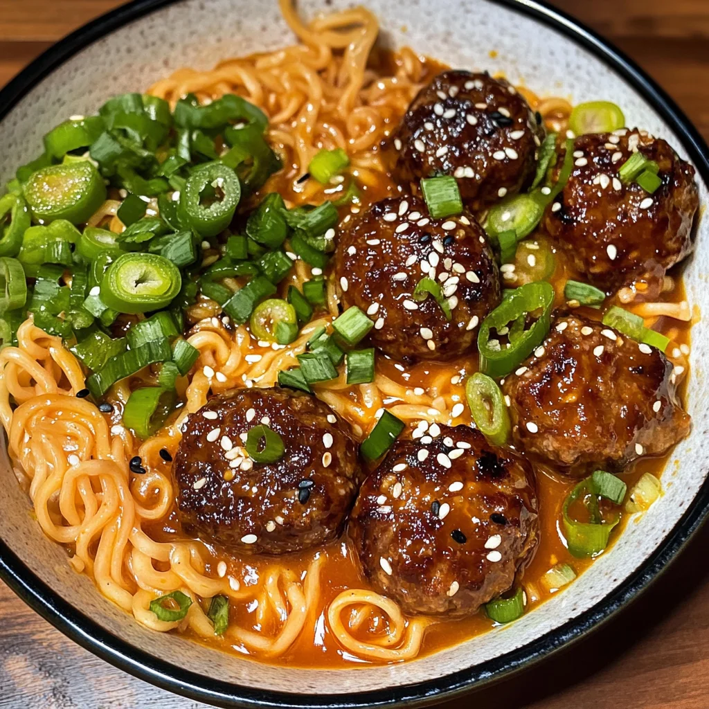 General Tso’s Meatball Ramen
