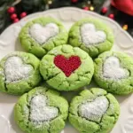Grinch Heart Cake Mix Cookies