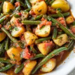 Mediterranean Braised Green Beans with Potatoes and Basil
