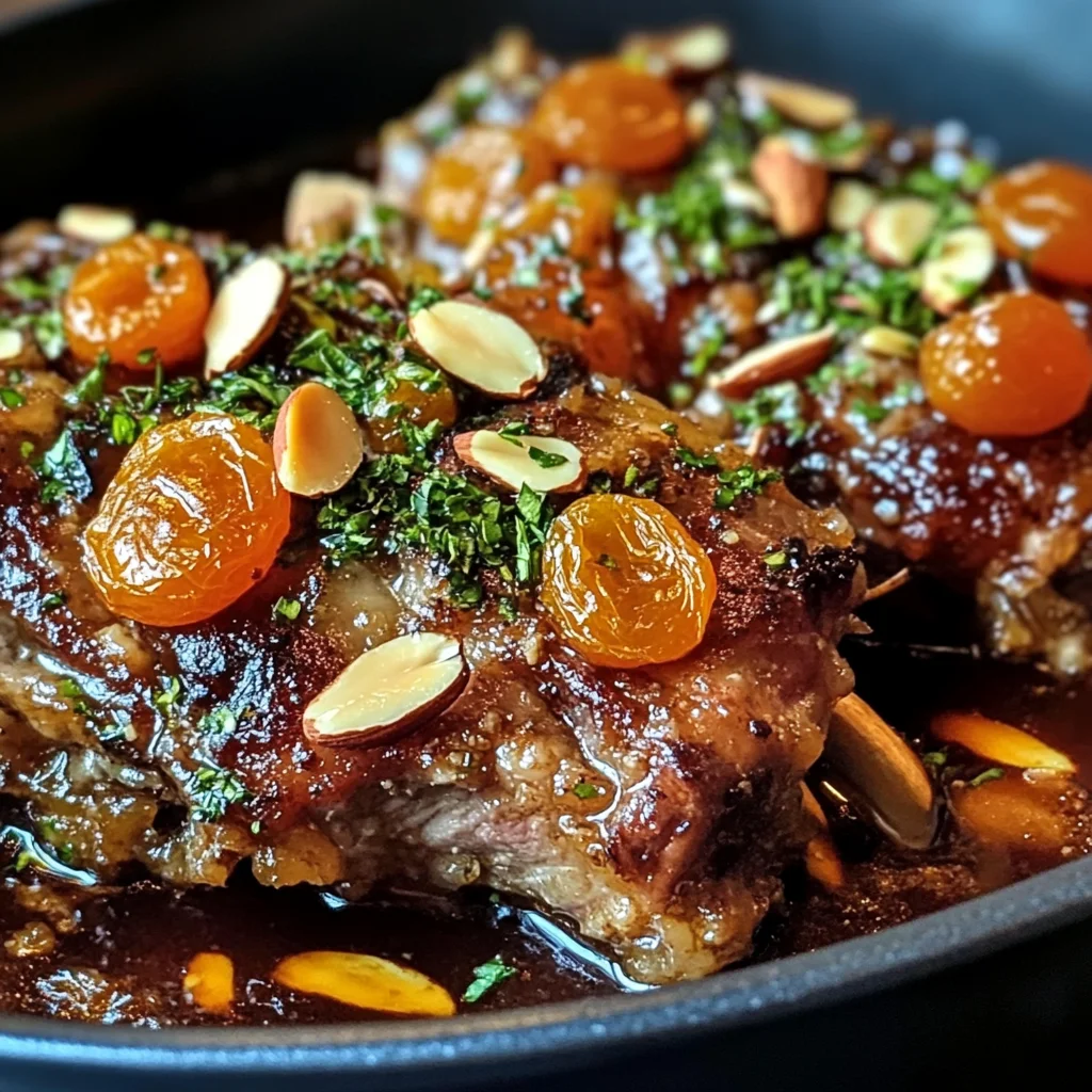 Moroccan Lamb Shoulder with Apricots and Almonds