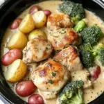 Slow Cooker Creamy Garlic Chicken And Veggies Recipe