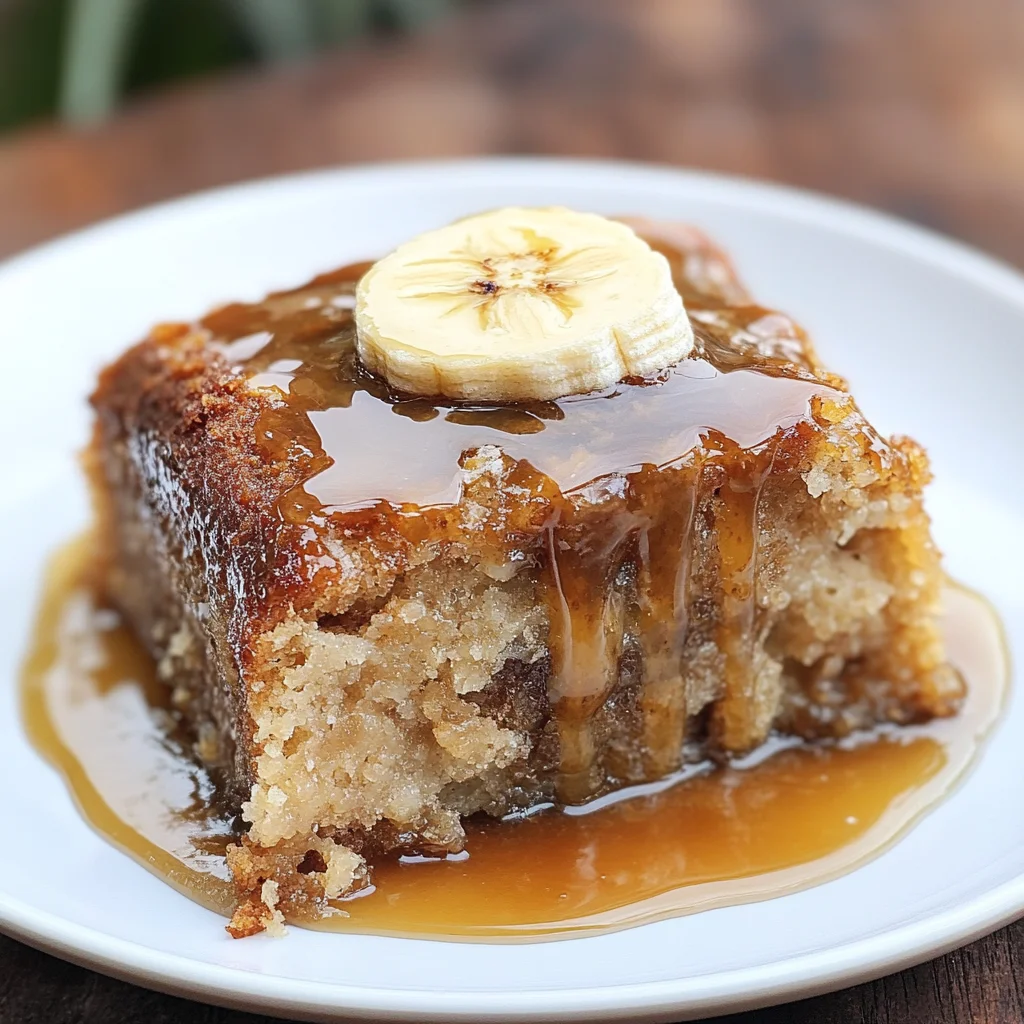 Sticky Banana Bread Pudding Cake