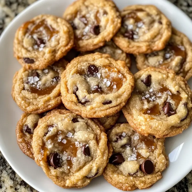 The Best Chewy Salted Caramel Chocolate Chip Cookies