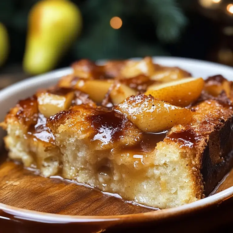 Cardamom Pear Bread Pudding