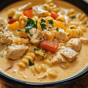 Creamy Cajun Chicken Pasta Soup