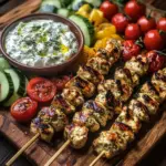 Greek Chicken Souvlaki Grazing Board with Feta Dip – A Mediterranean Feast to Share