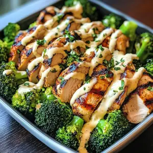Grilled Chicken & Broccoli Bowls With Creamy Garlic Sauce Delight Your Taste Buds!