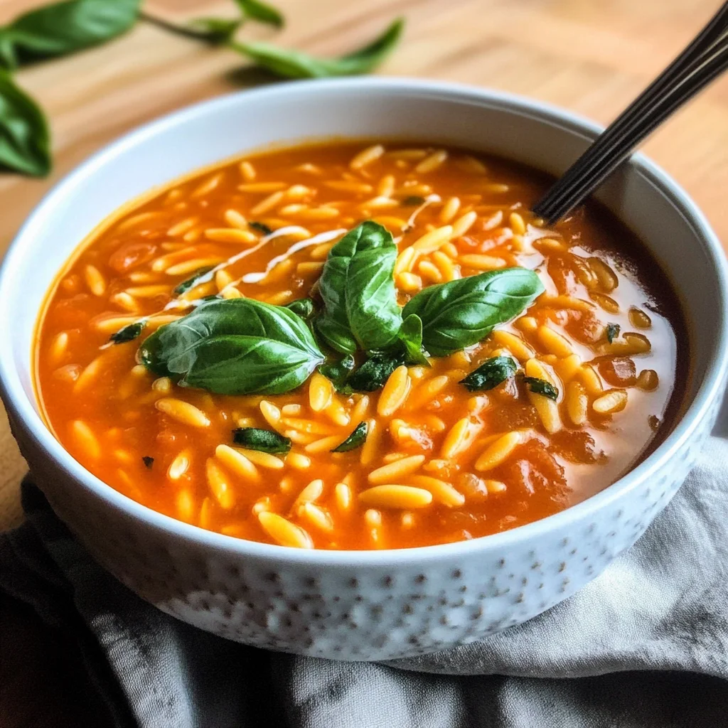 Hearty Tomato Orzo Soup
