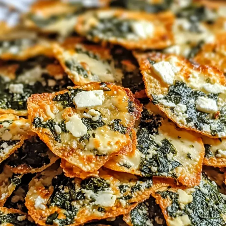 Mediterranean Spinach and Feta Cheese Crisps