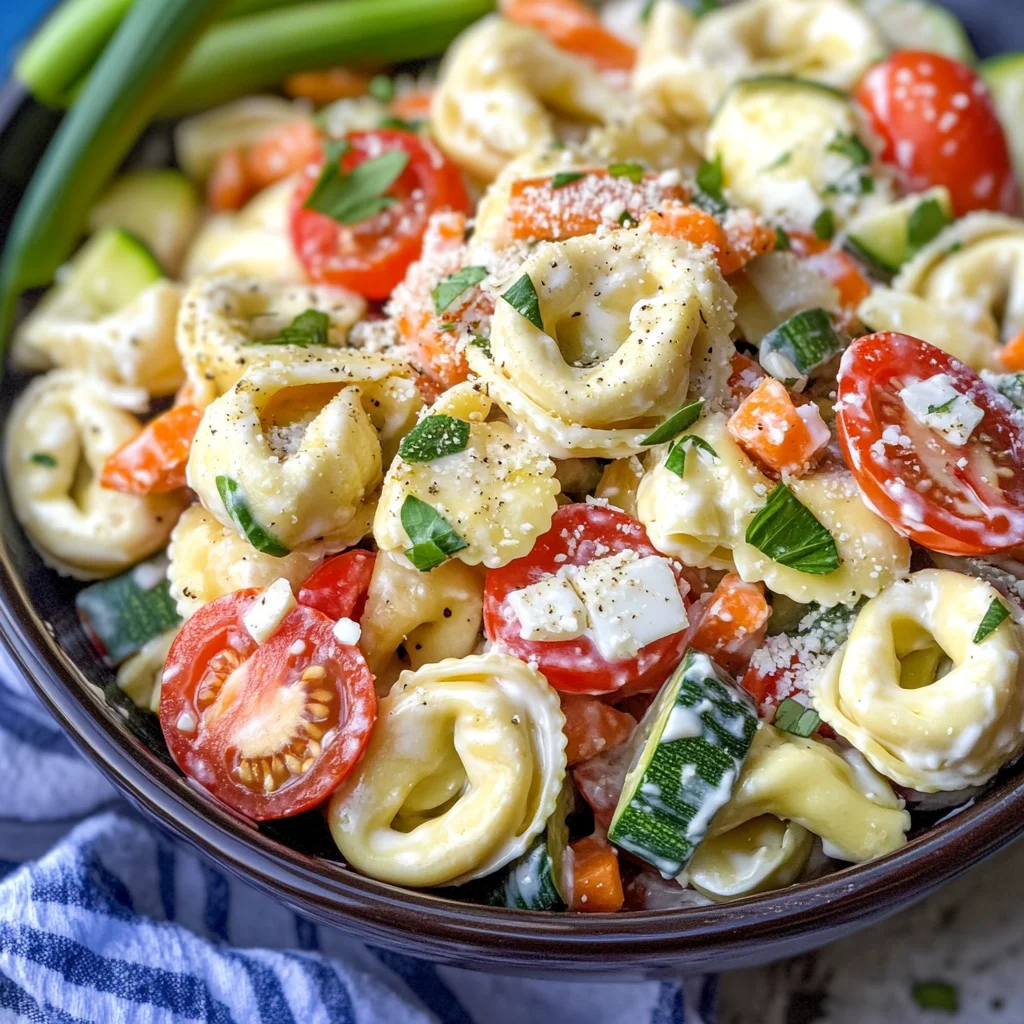 Summertime Tortellini Pasta Salad With Vegetables
